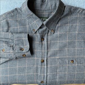 Orvis Cotton Wool Blend Flannel Portugal‎ Plaid Button Down Shirt 2EOF
